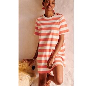 Sezane Selena Dress Orange and White Stripe Medium